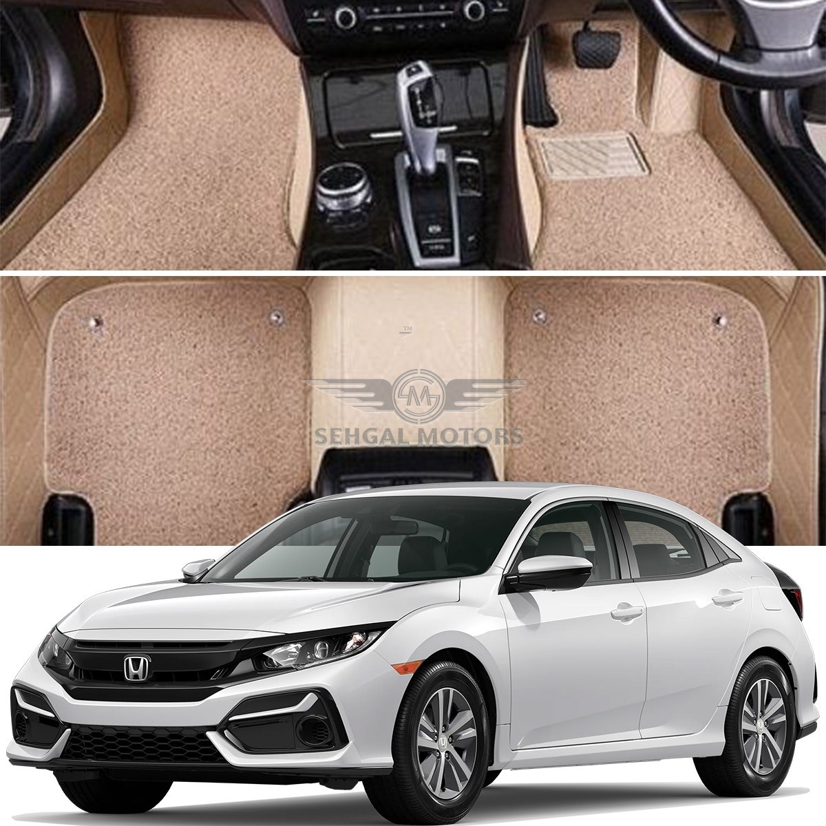 Honda Civic 7D Eco Floor Mat Black With Red Model 2022 (New)