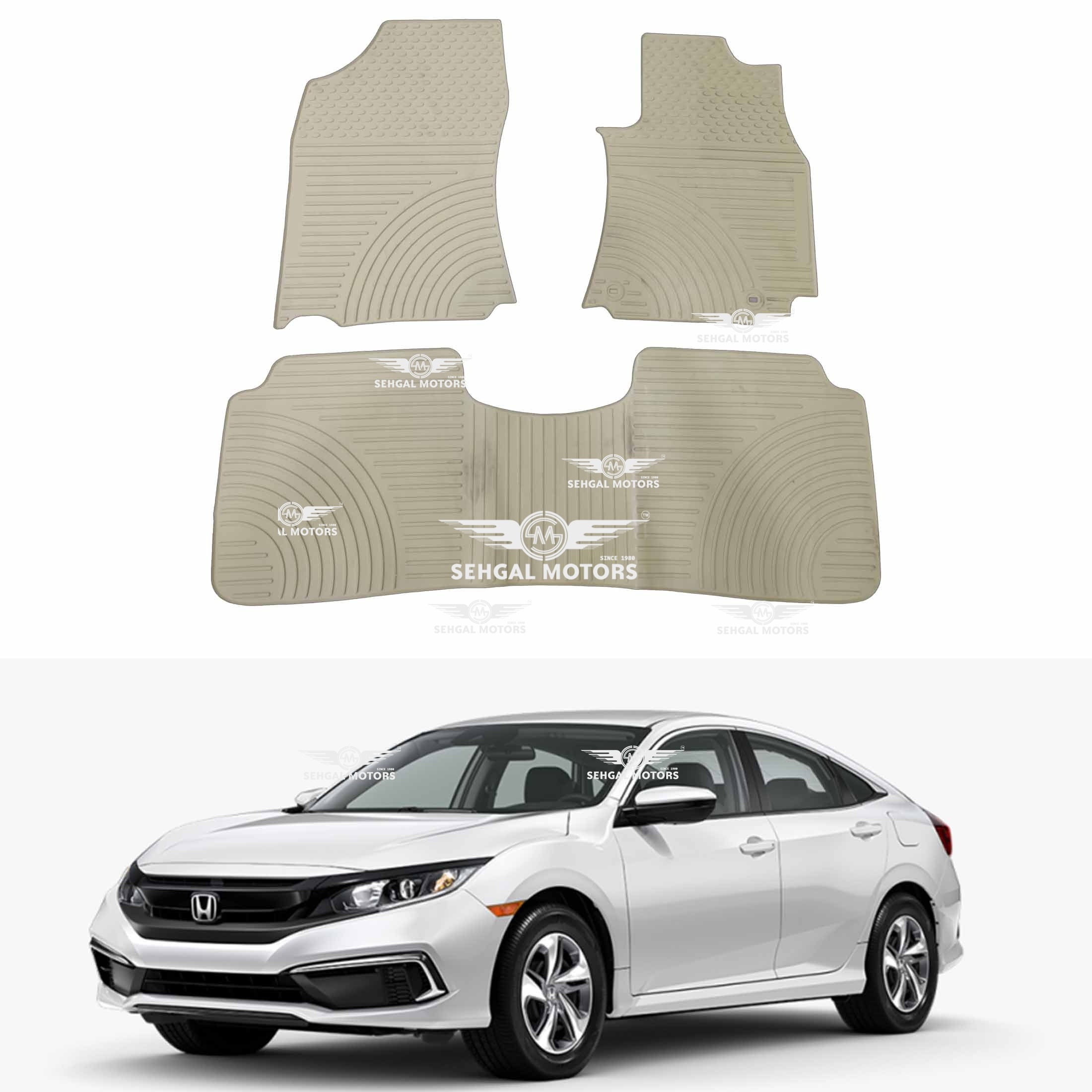 Honda City Rubber Floor Mat Beige 3pcs Model 2008 - 21