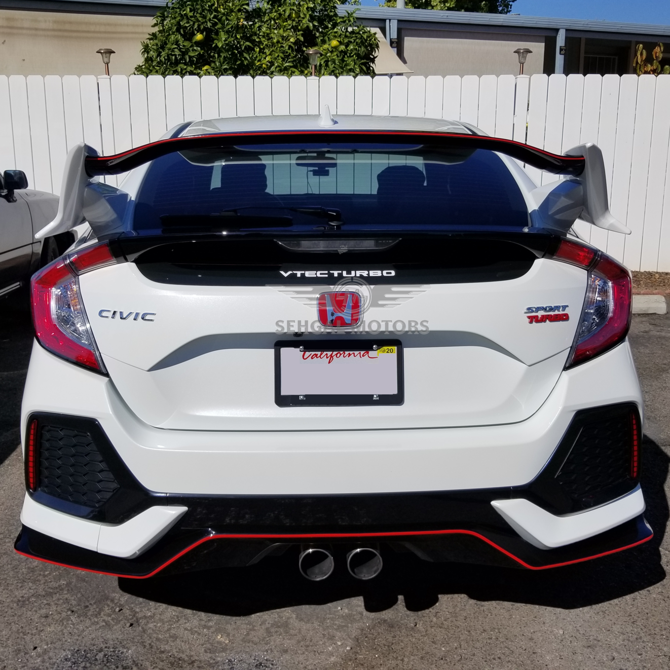 Honda Civic Diffuser Redline Style Model 2017-2021