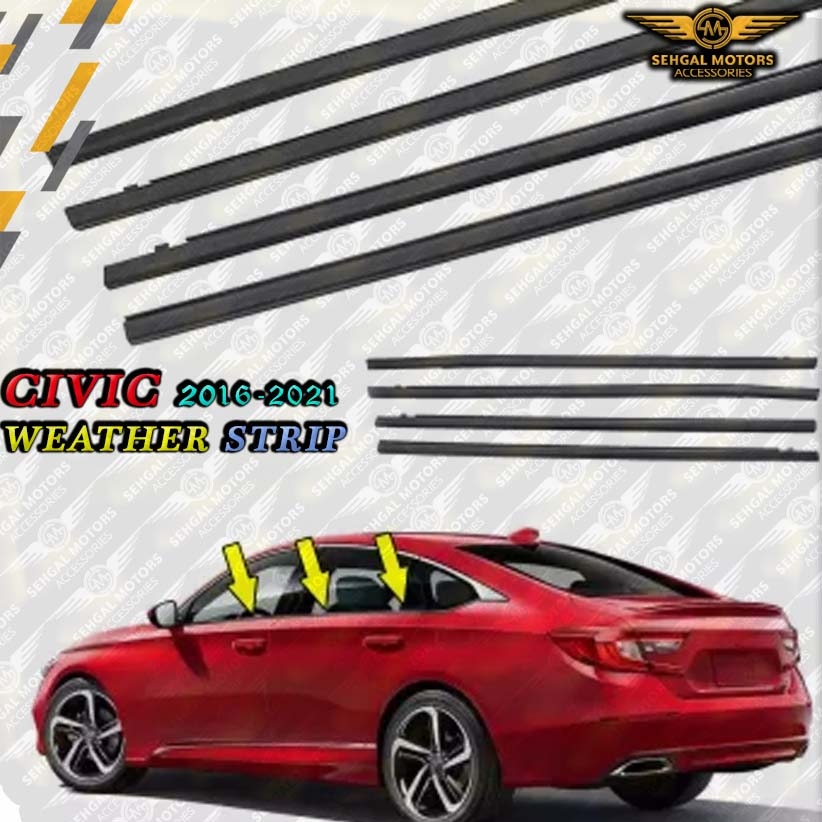 Honda Civic Weather Strip Model 2018 (8Pcs)