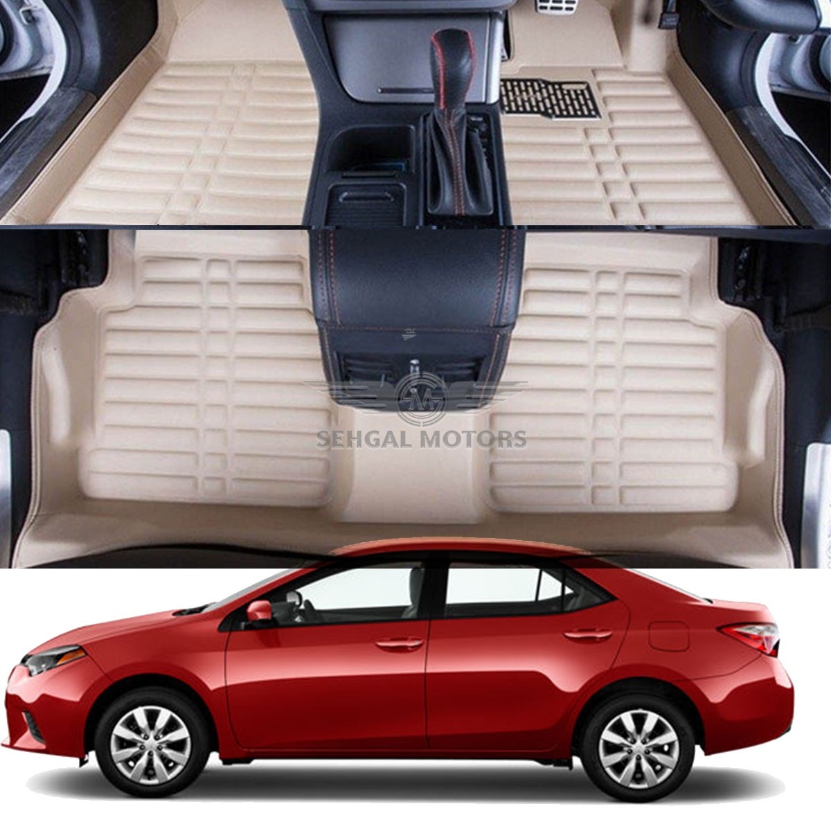 Toyota Corolla 5D Floor Mat Beige 3pcs Model 2014-2017