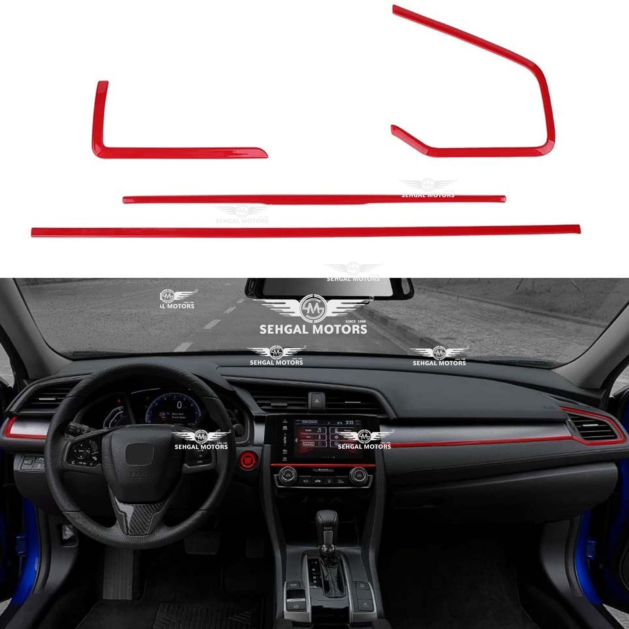 Honda Civic Dashboard Trim Red (12PCS) Model 2016-2021