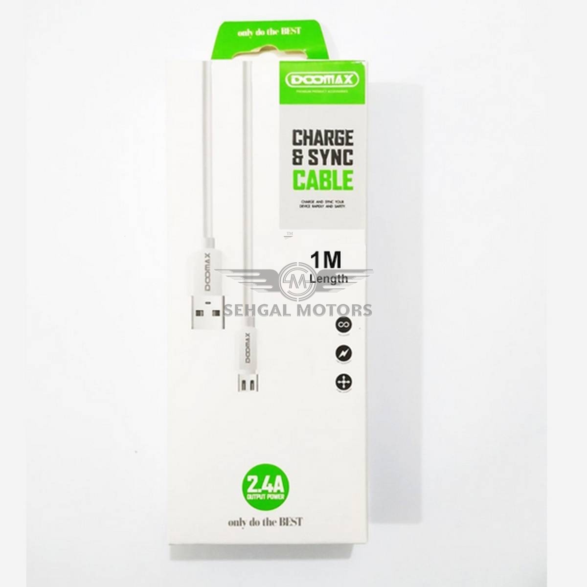 Doomax Mobile Data Cable Type Android 1M Length Green Box