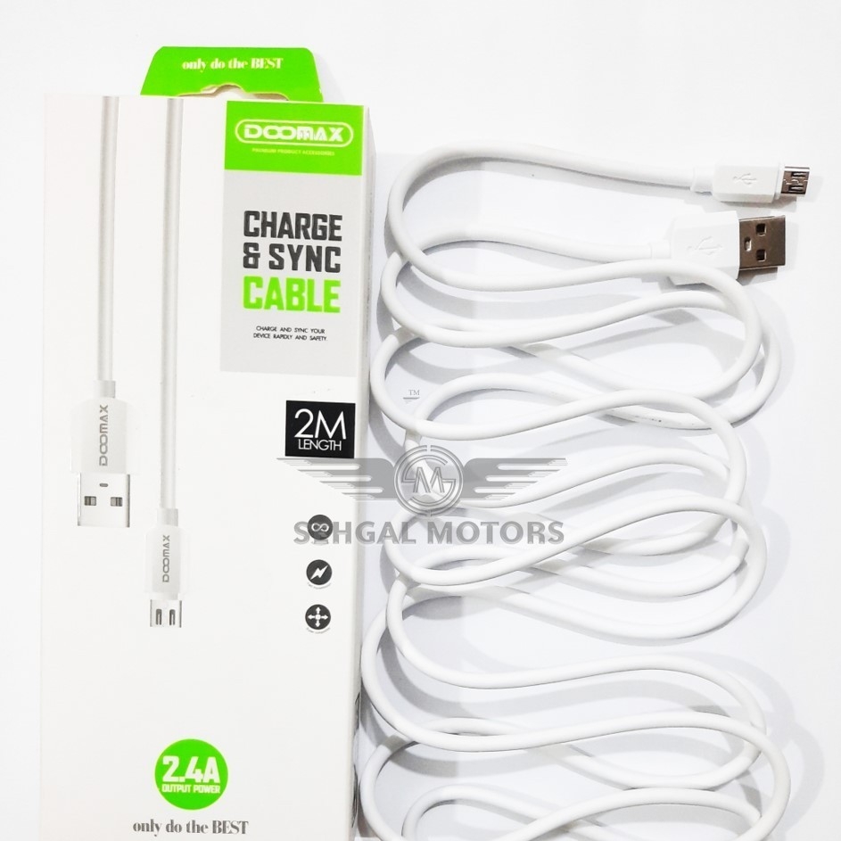 Doomax Mobile Data Cable Type Android 2M Length Green Box