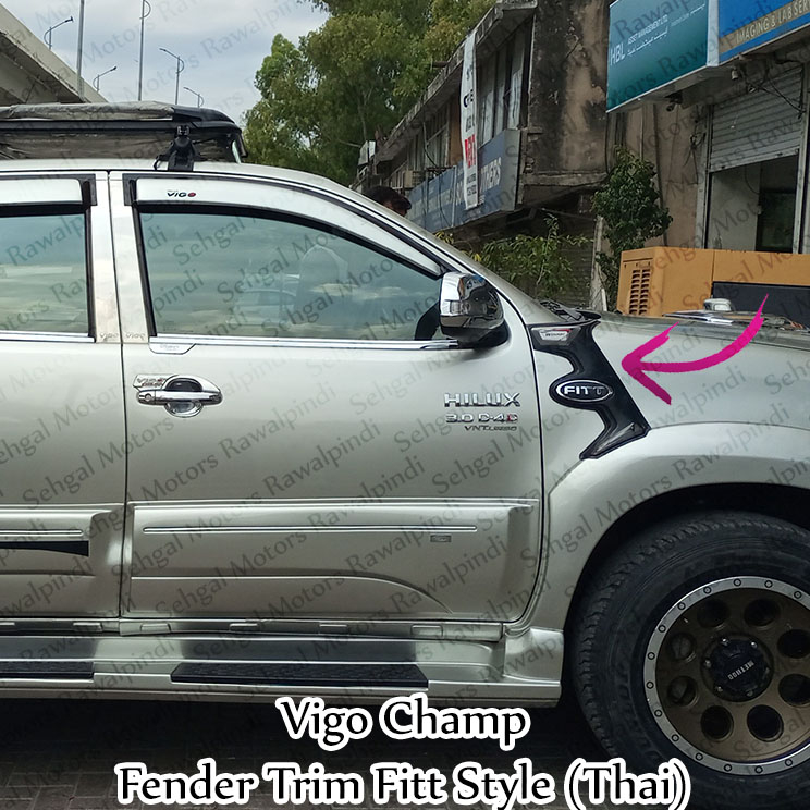 Toyota Hilux Vigo Fender Trim Fitt Style Thailand Black - Model 2016-2021