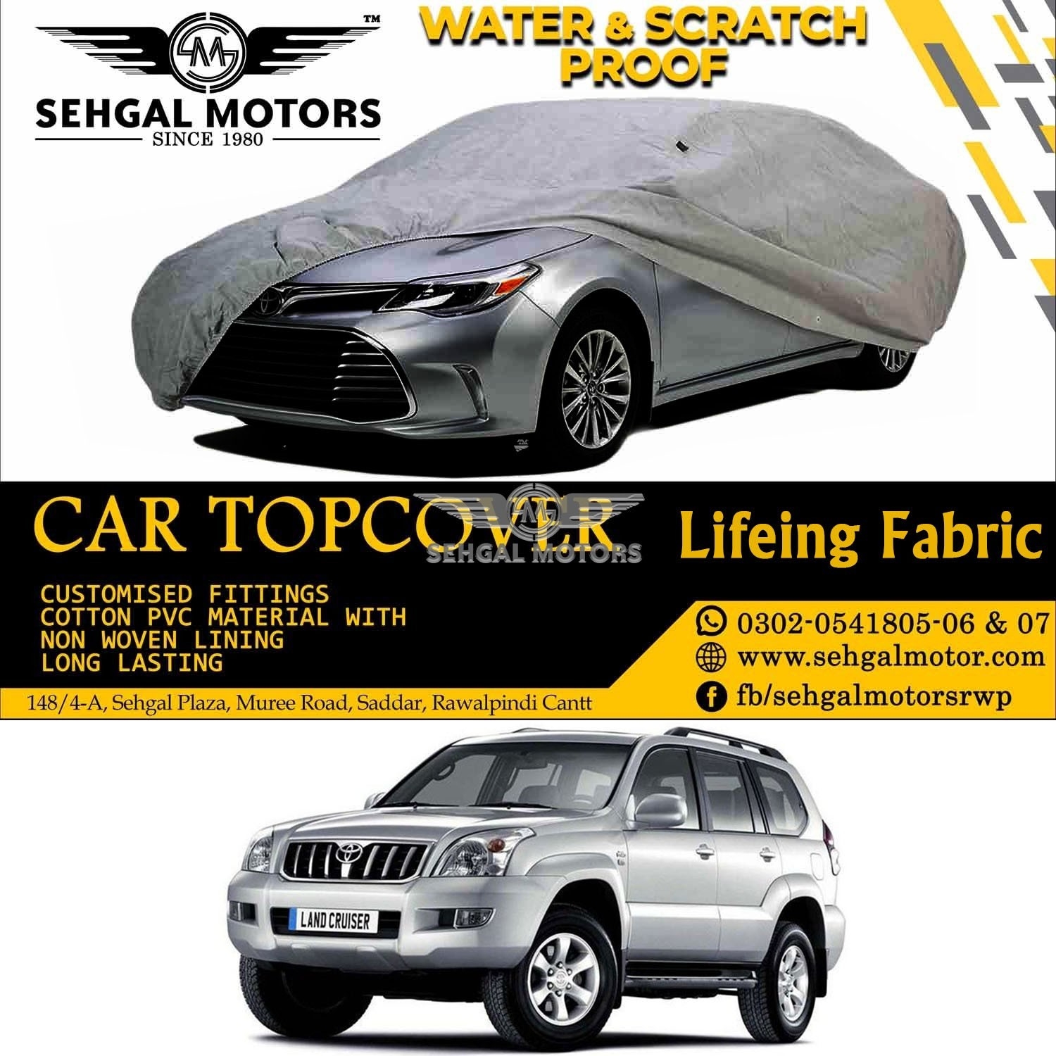 Toyota Prado Fj120 Top Cover Lifeing Fabric Model 2003-2008