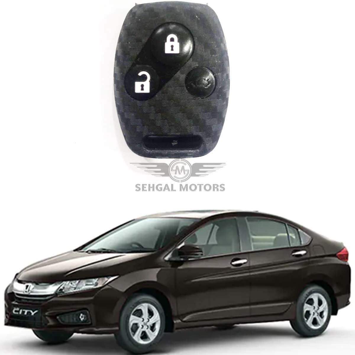 Honda City Silicone Key Cover Carbonfiber Design Model 2009-2020