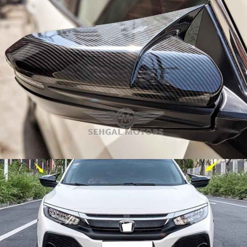 Civic Side Mirror Cover Batman Style Carbon Model 2017-2021