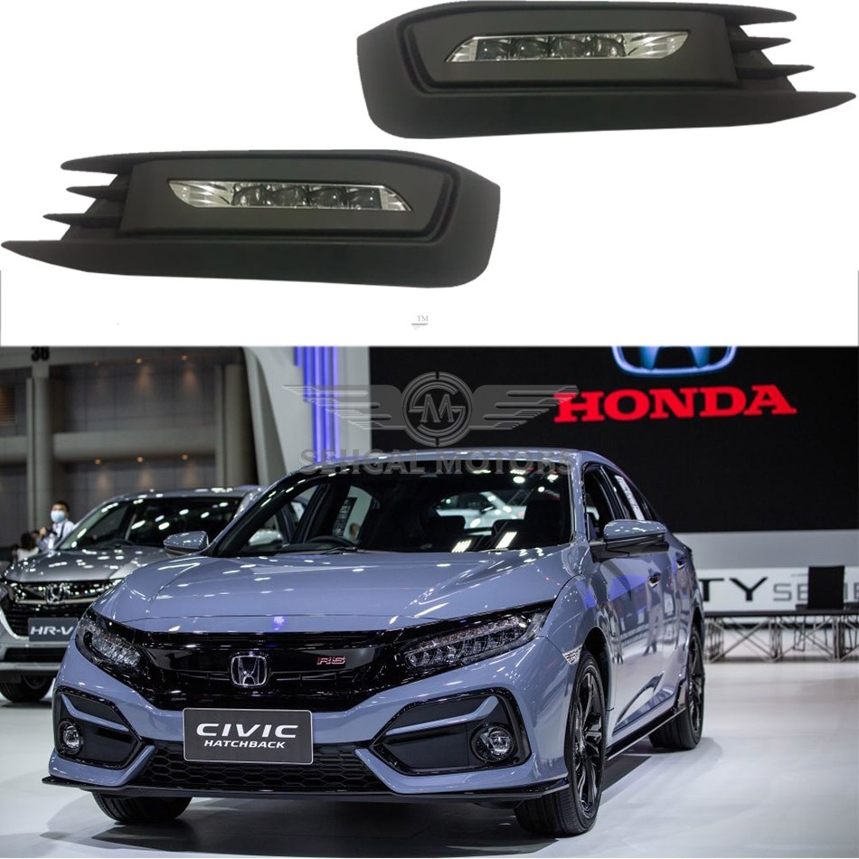 Honda Civic Fog Light DRL Cover V2 Bugatti Style Model 2017-2020