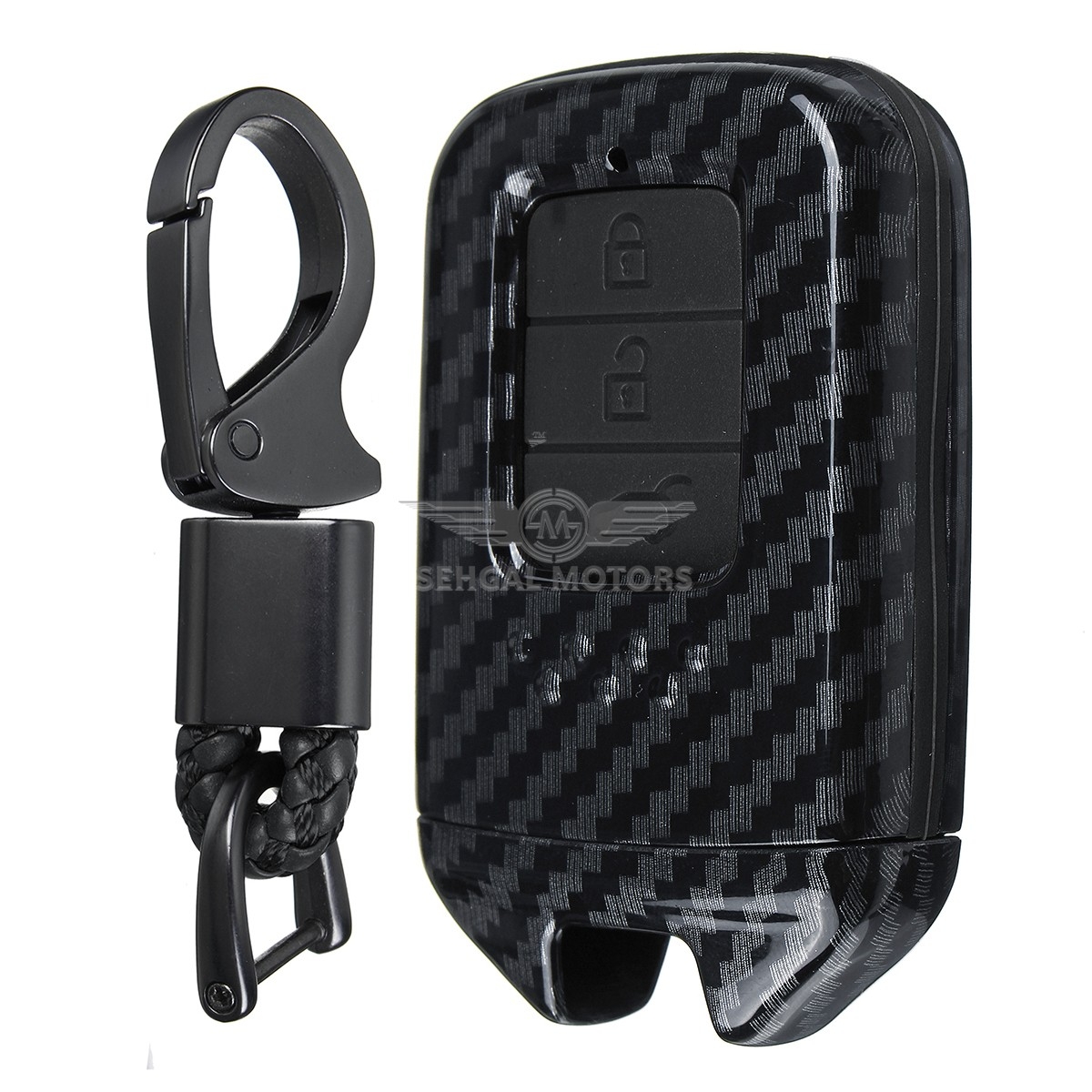 Honda Civic Carbon Fiber Plastic Key Cover 3 Button  Model 2017-2021