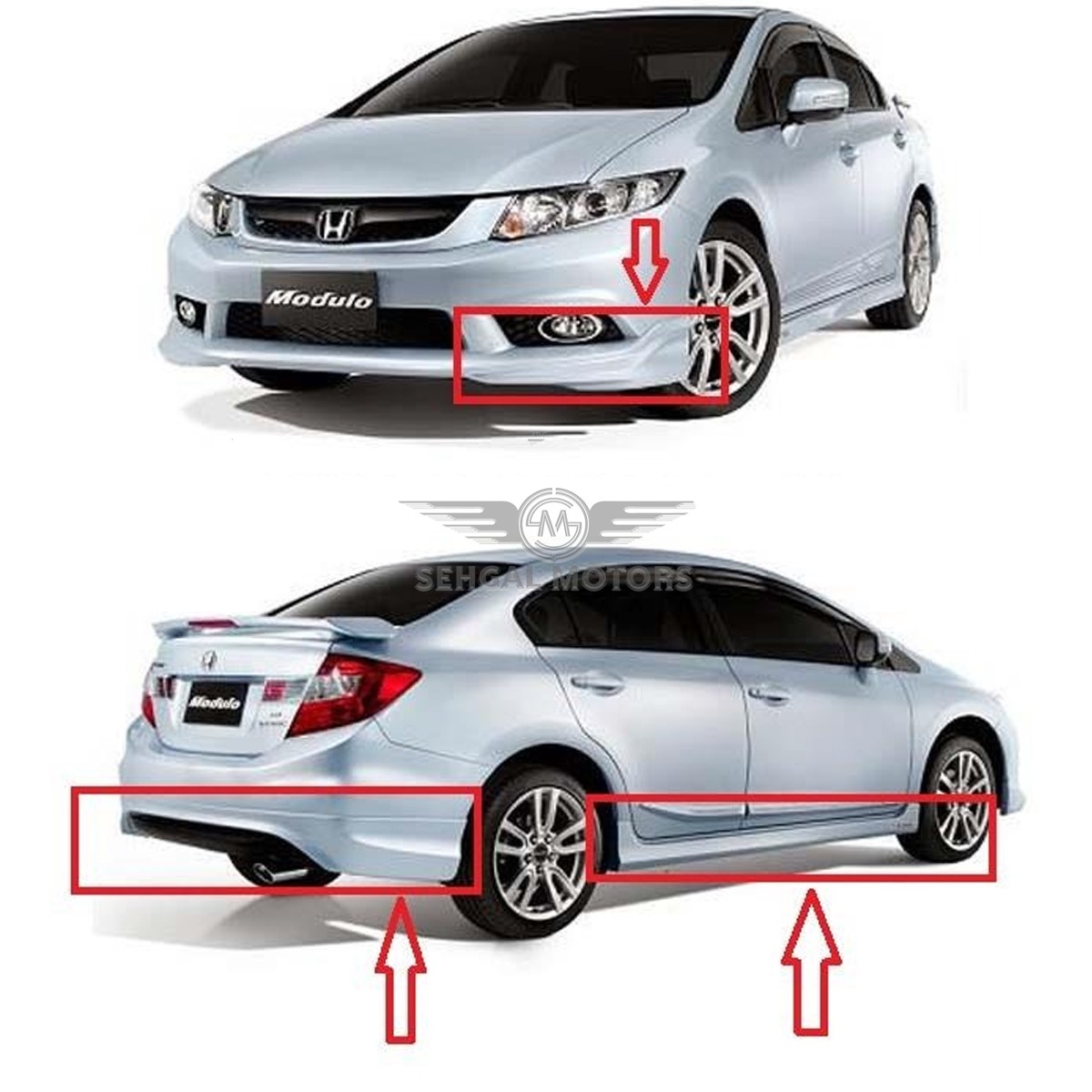 Honda Civic Modulo Body Kit 4 Pcs - Model 2012-2016