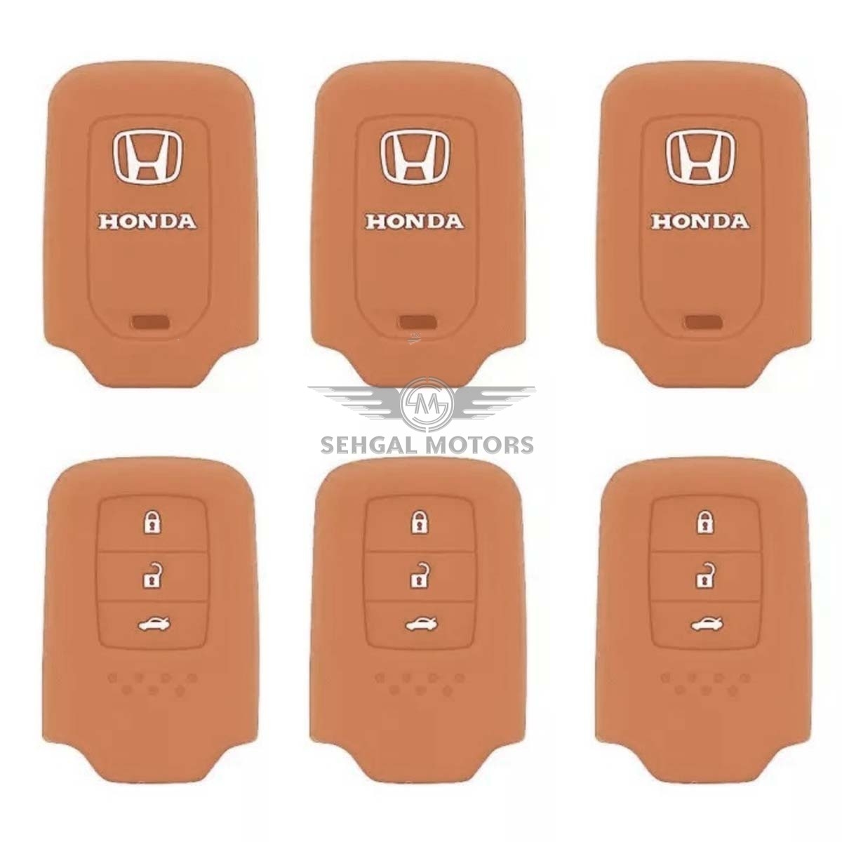 Honda Civic PVC Silicone Protection Key Cover 3 Button Brown- Model 2016-2021