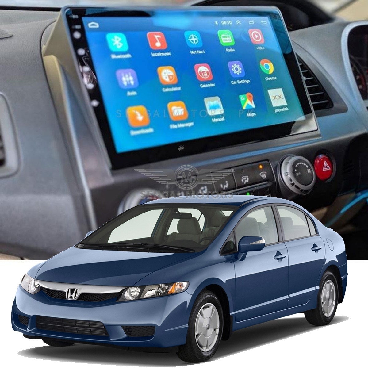 Honda Civic Reborn 1.8 Android Panel 1+16GB Model 2008-2012