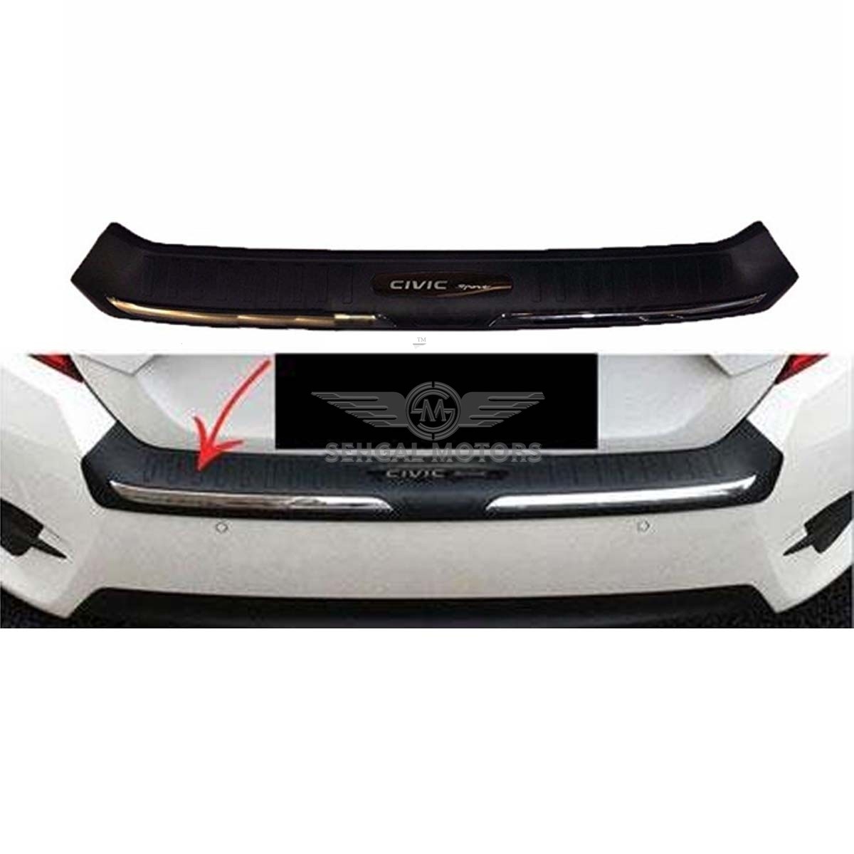 Honda Civic Trunk Bumper Protector Black - Model 2016-2021
