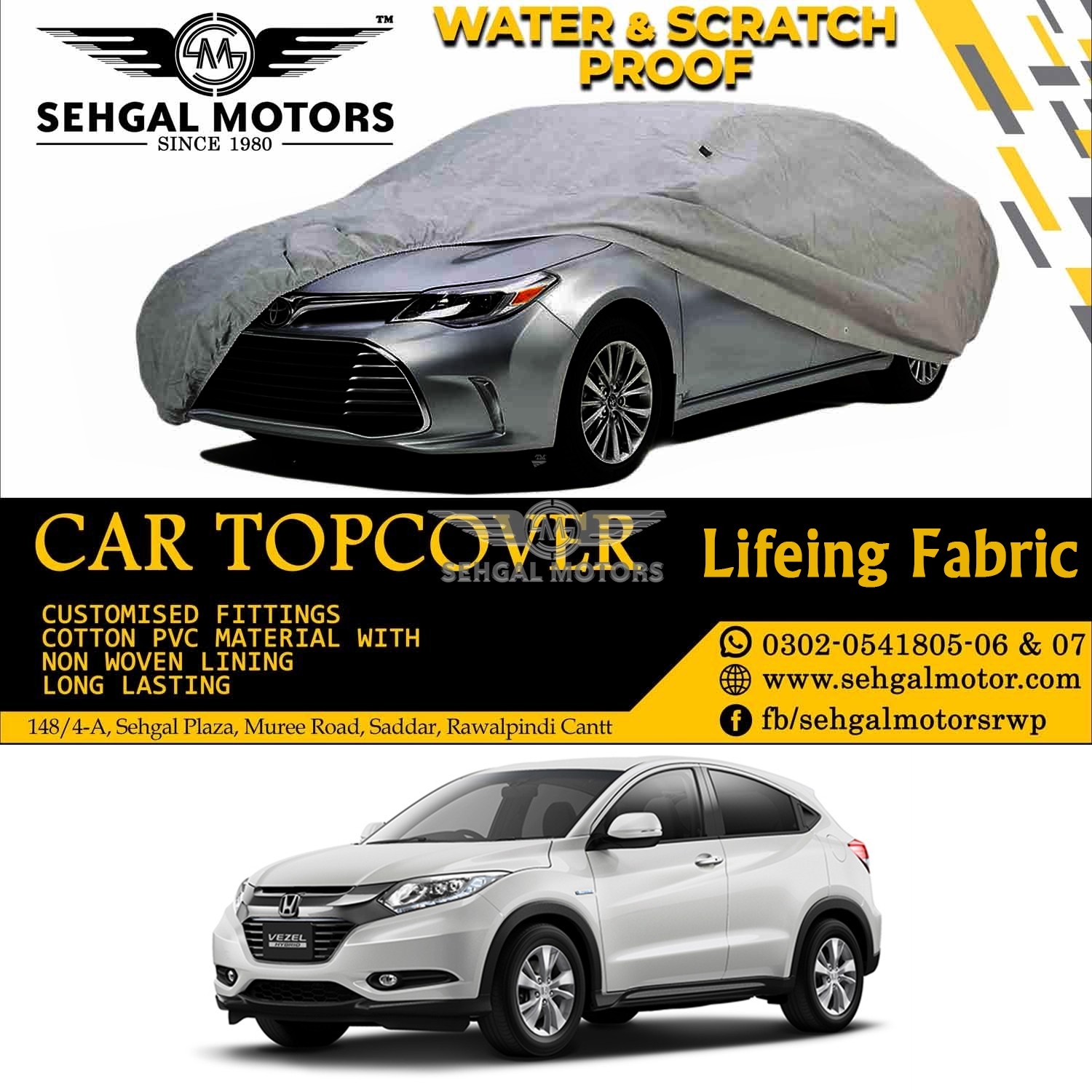 Honda Vezel Top Cover Lifeing Fabric Model 2017-2019