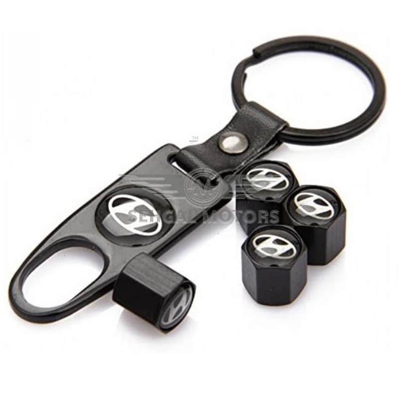 Hyundai Air Nozzle Cap With Keychain - Black