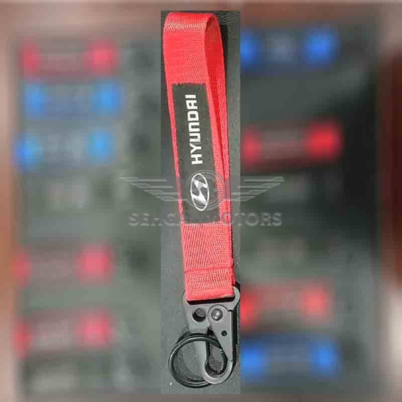 Hyundai Ribbon Key Chain - Red