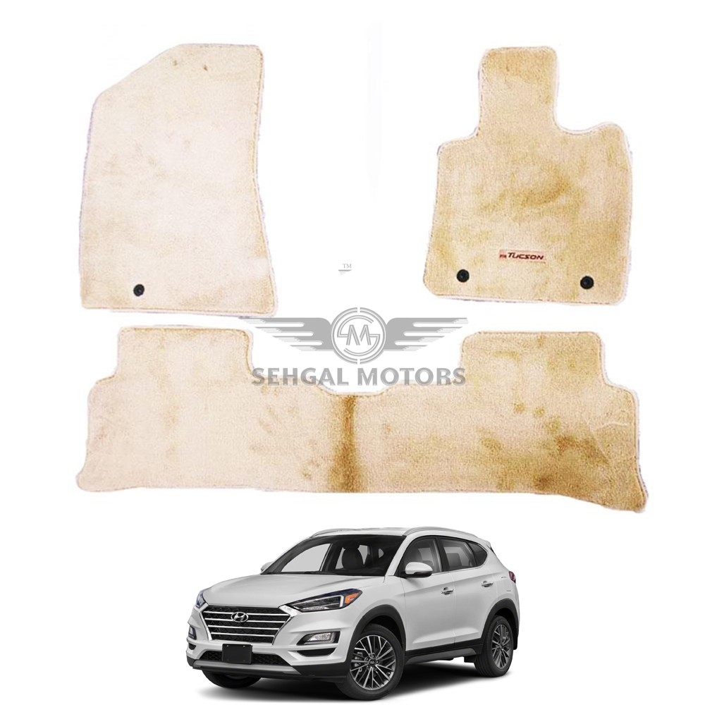 Hyundai Tucson Carpet Floor Mat Black&Beige Model 2020-2021 Local