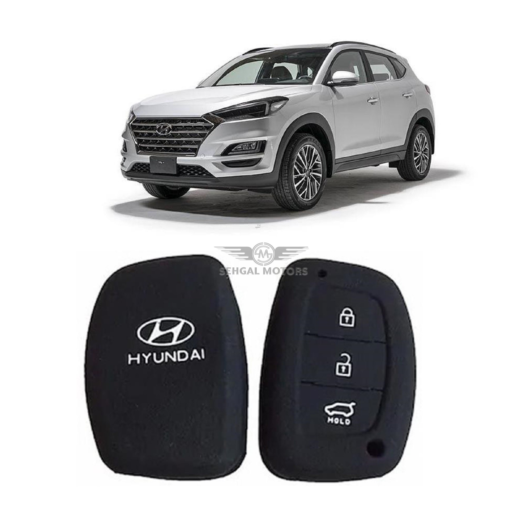 Hyundai Tucson PVC Silicone Protection Key Cover 3 Button - Model 2020-2021