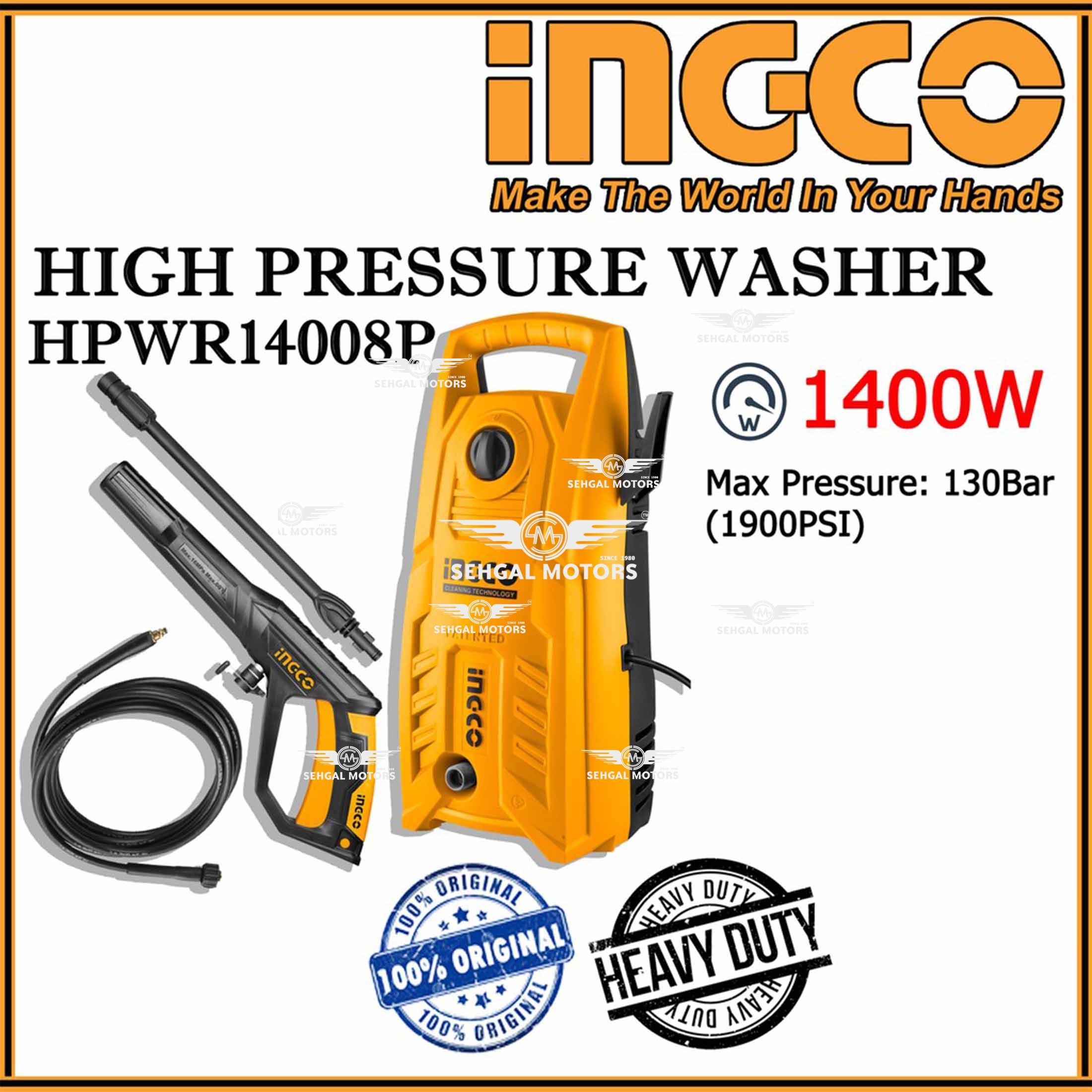 Ingco High Pressure Washer 1400w HPWR14008