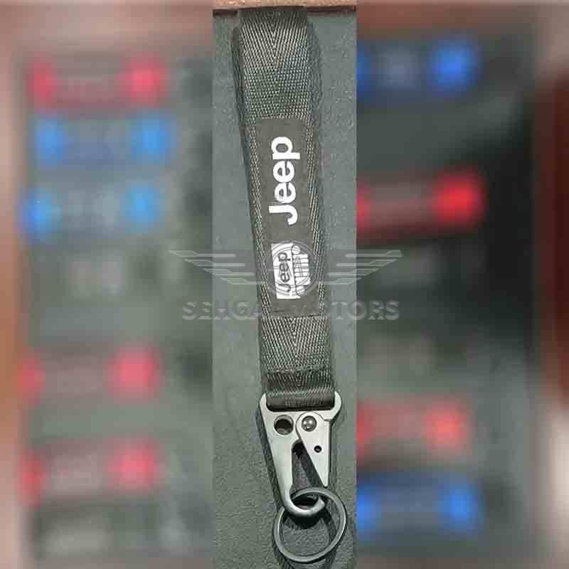Jeep Ribbon Key Chain - Black