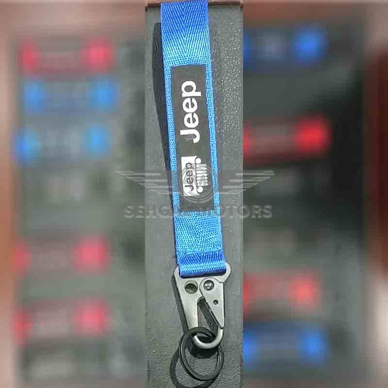 Jeep Ribbon Key Chain - Blue