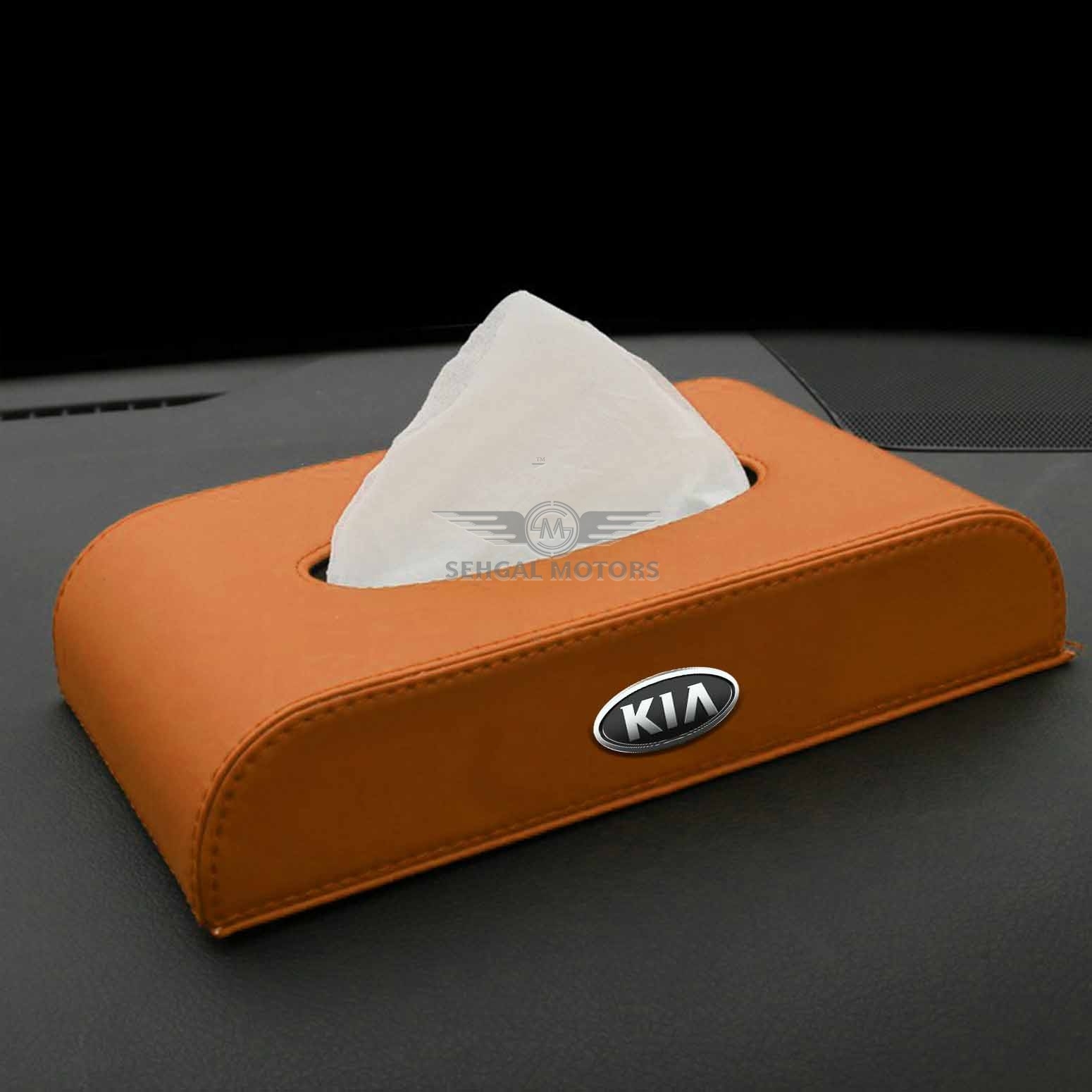 KIA Logo Car Tissue Box 5CM - brown