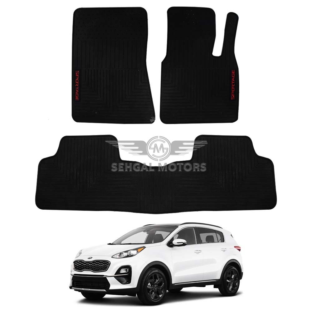 KIA Sportage Rubber Floor Mat Black 3 Pcs - Model 2019-2021
