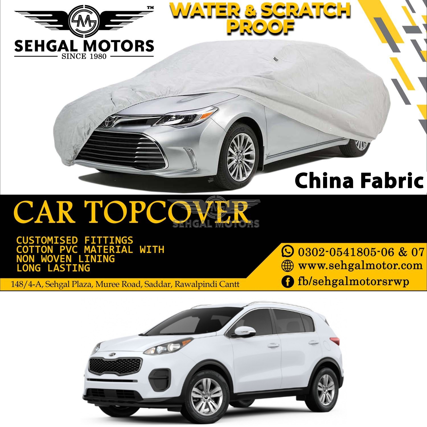 Kia Sportage, Tucson, BRV, Top Cover China Fabric Model 2019-2021