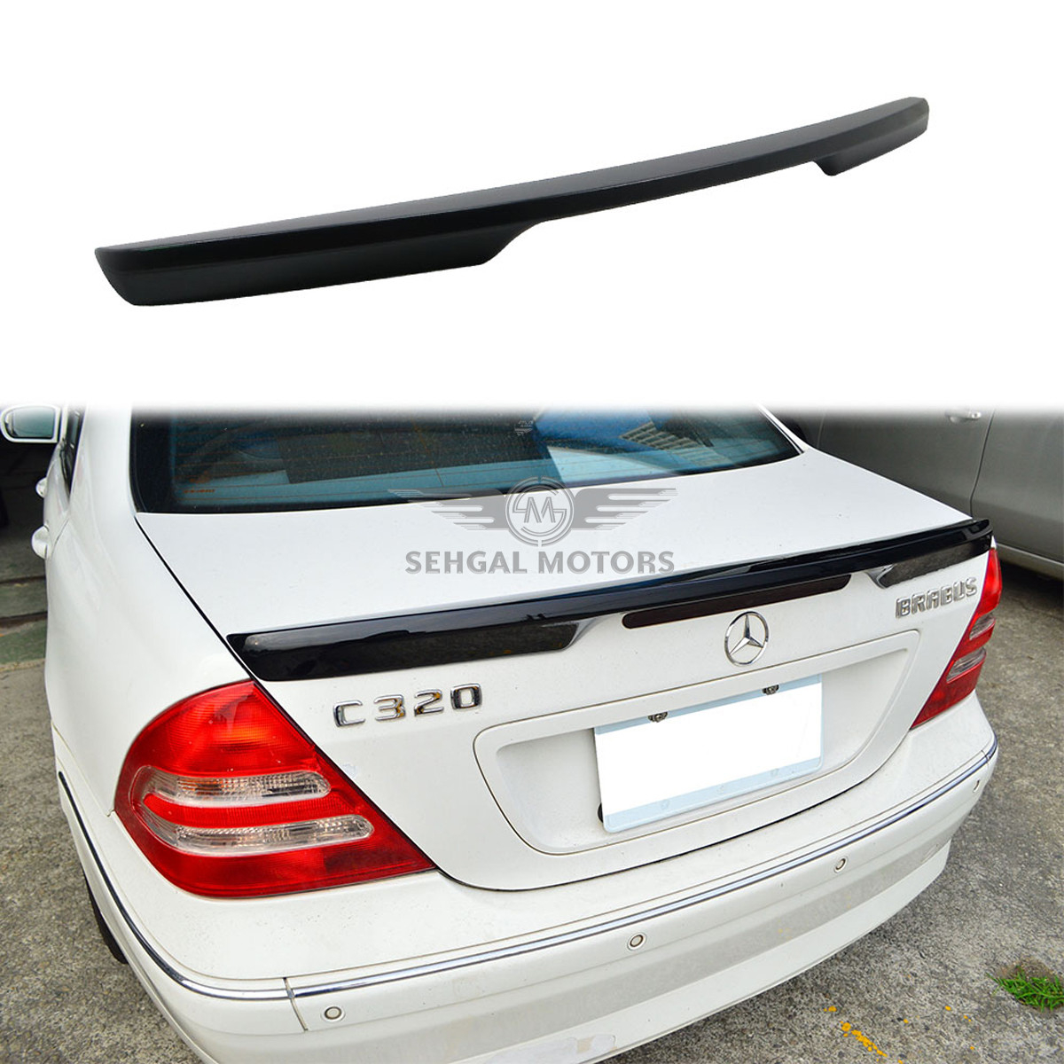 Mercedes Benz C-Class  Trunk Lip Spoiler Unpainted (W203-533-Taiwan) Model 2001-2007