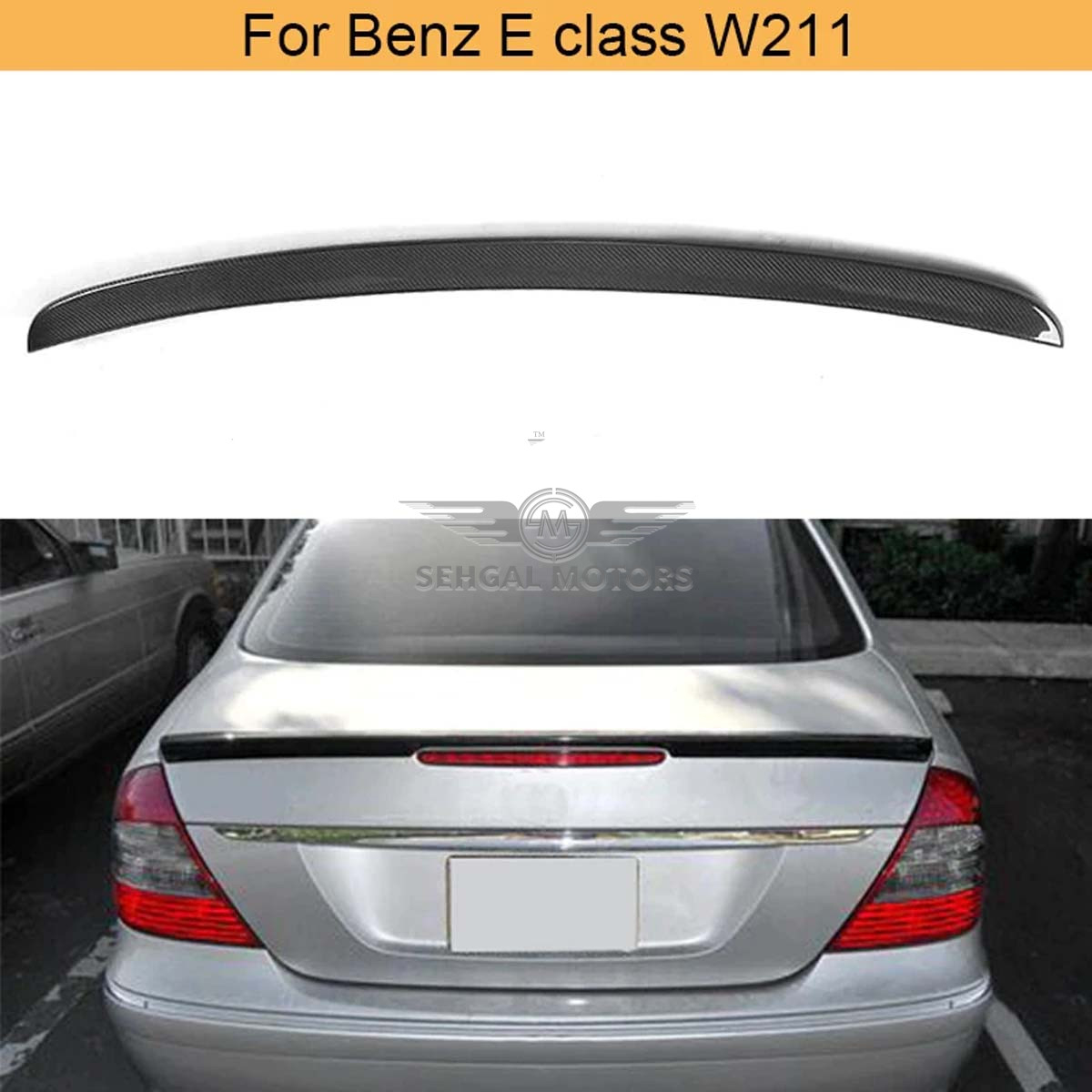 Mercedes-Benz E-Class Trunk Spoiler Unpainted (533-W211-MA Taiwan) Model 2002-2009