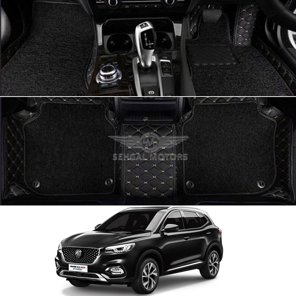 MG HS 9D Floor Mat Back With Black Grass Model 2021