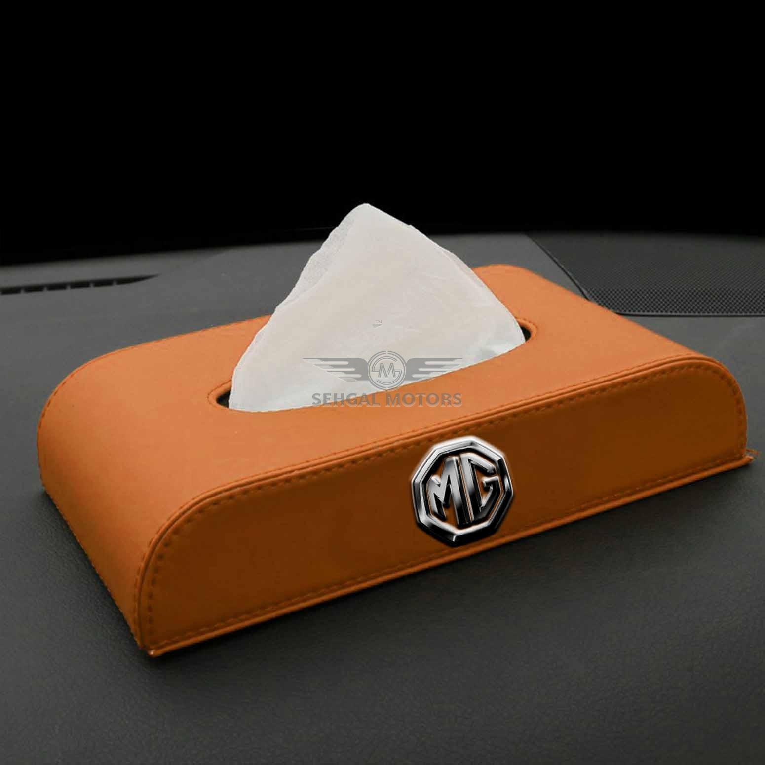 MG Logo Car Tissue Box 5CM - Brown