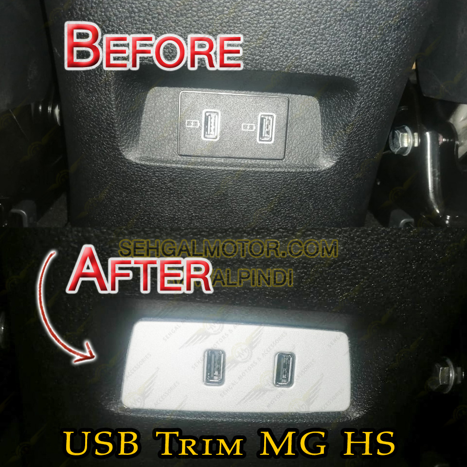 MG HS Interior USB Port Chrome Trims - Model 2020-2021