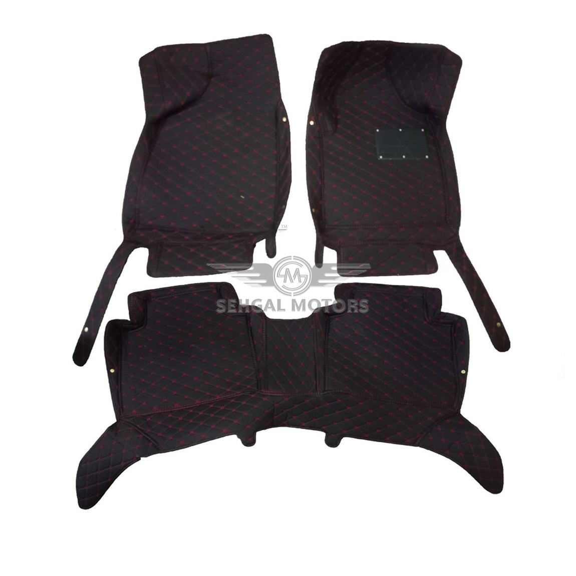 MG ZS 7D Floor Mat Black With Red Stitch 3pcs Model 2021