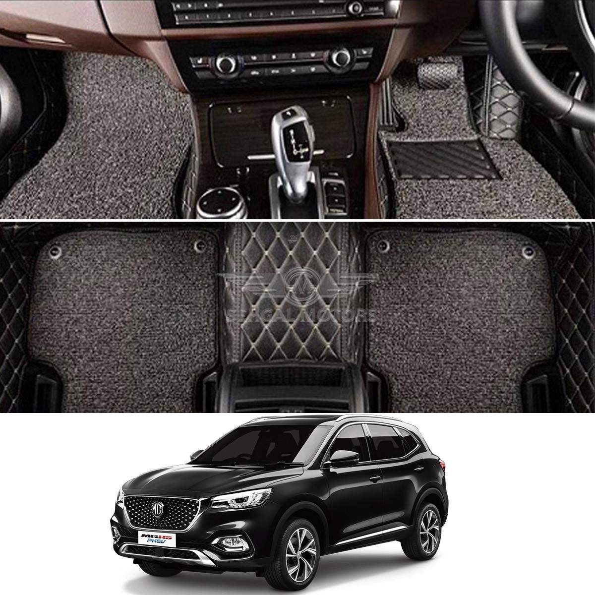 MG HS 7D Eco Floor Mat Black with Red Stitch Model 2020-2021