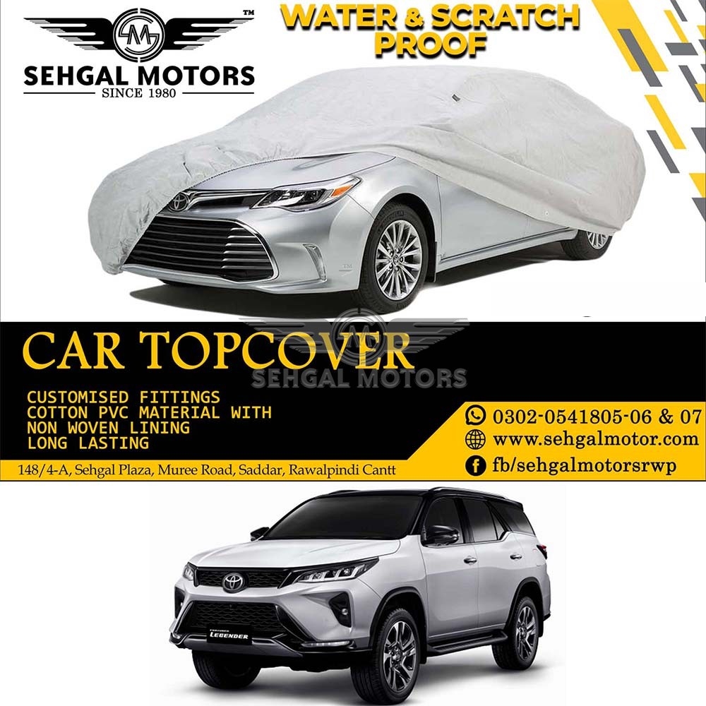 Toyota Fortuner Microfiber Top Cover Custom Fit Black Model 2017-2021