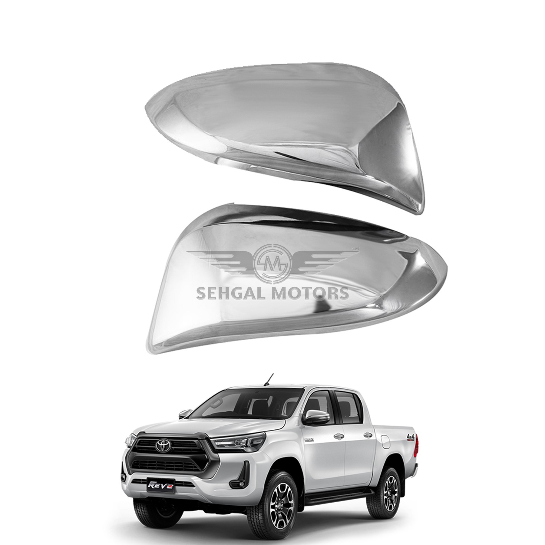 Toyota Hilux Revo Side Mirror Chrome Model 2017-2021