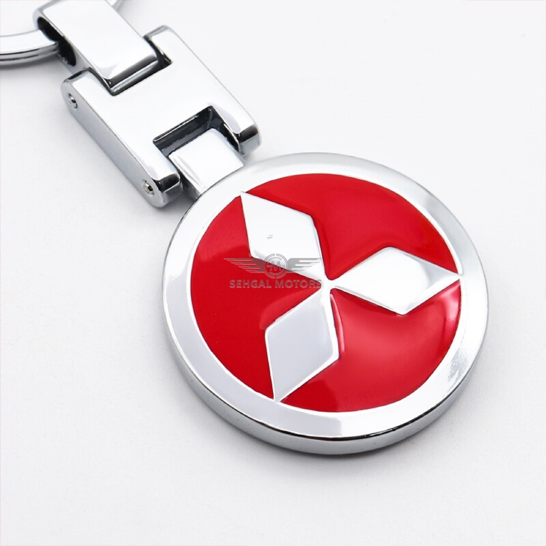 Mitsubishi Metal Key Chain - Red