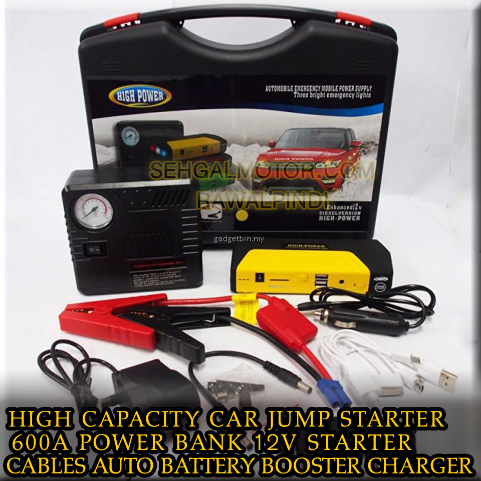 Car Multifunctional Car Battery Jump Starter With Tyre Air Compressor