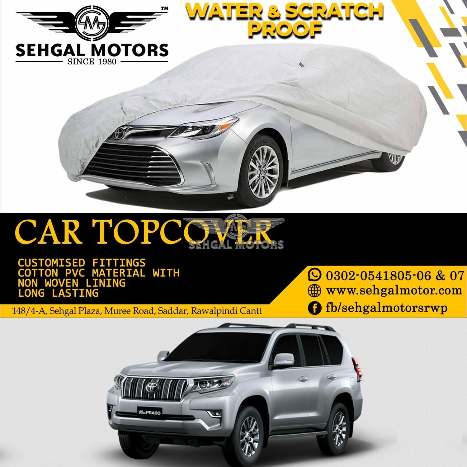 Toyota Prado FJ150 Top Cover China Fabric Model 2008-2018