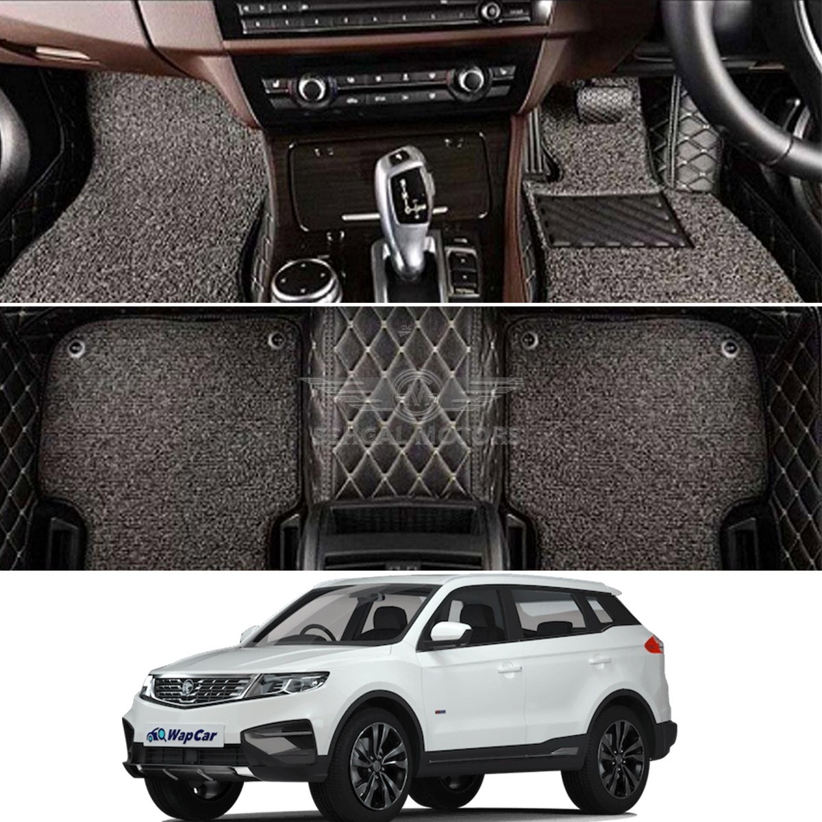 Proton X70 9D Floor Mat Black with Gray Grass Model 2021