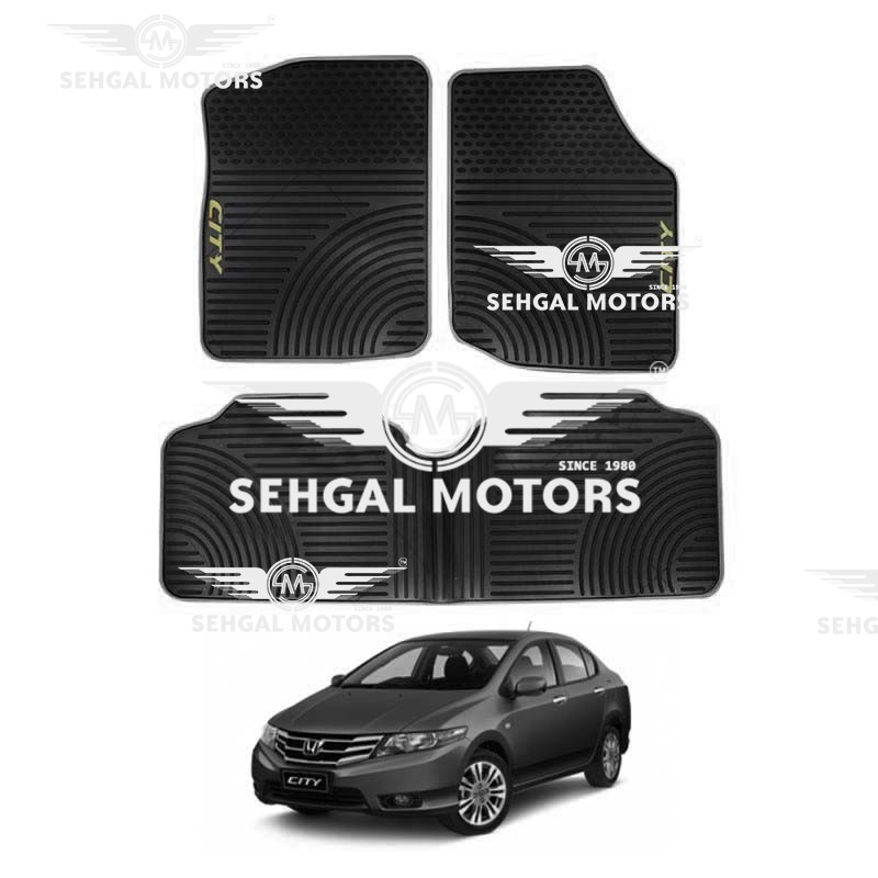Honda City Rubber Floor Mat Black 3pcs Model 2008-2019