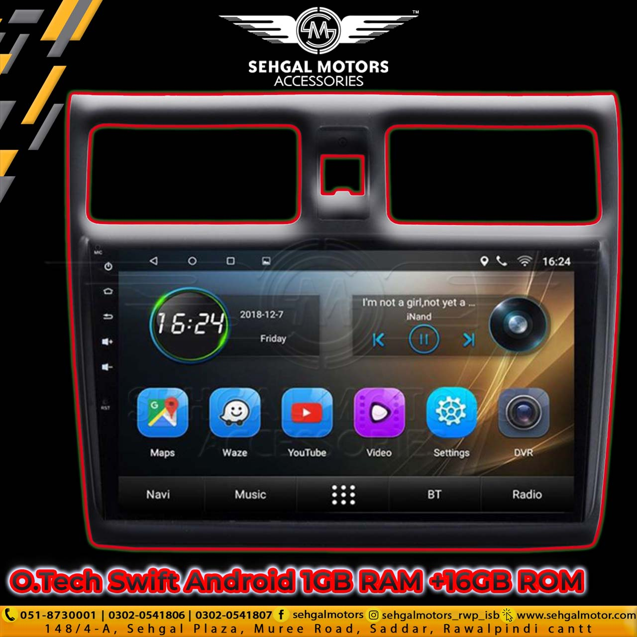 Suzukit SWIFT Android Panel 1+16GB  10 inch O.Tech Model 2012-2016