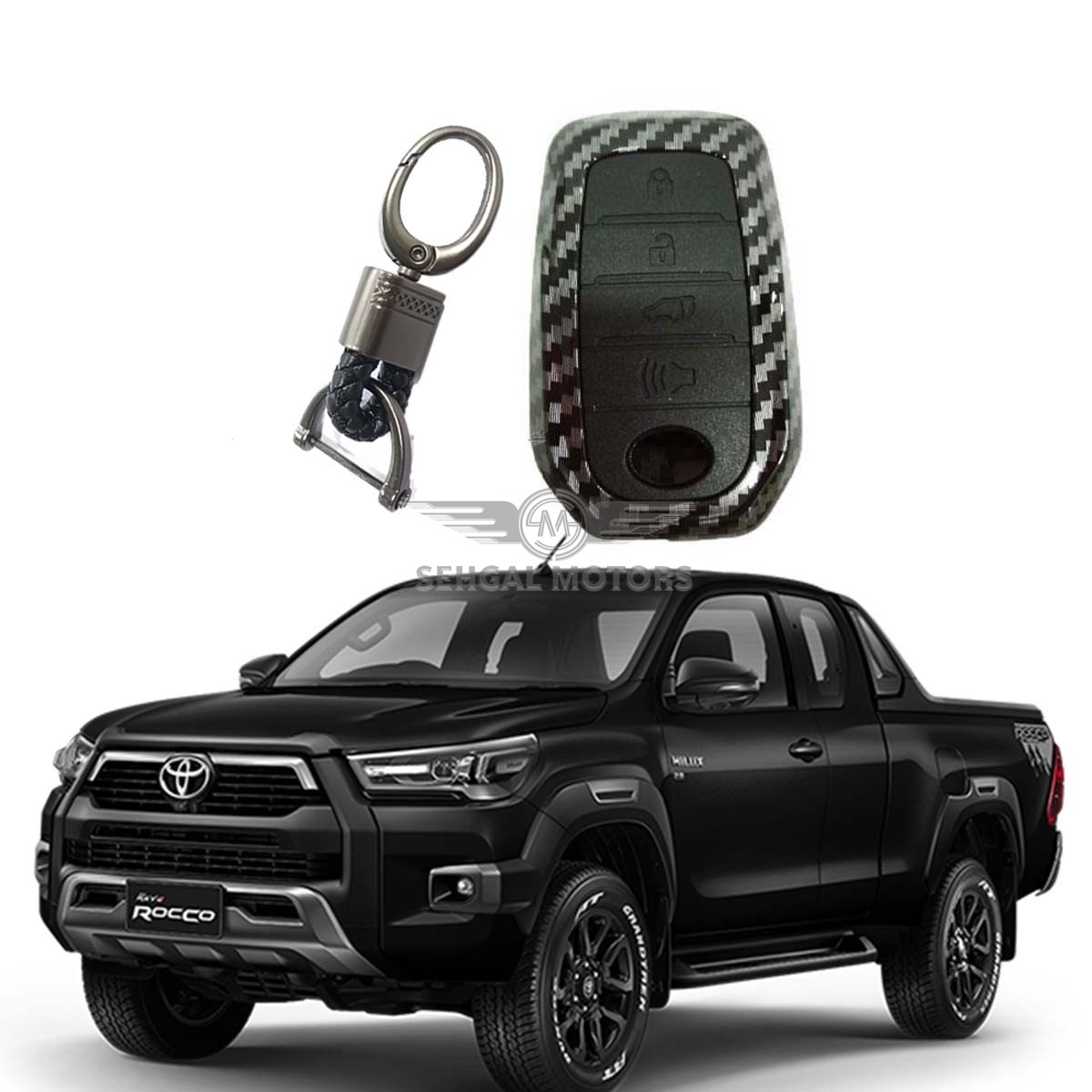 Toyota Hilux Revo Key Cover Carbon Fiber TPU