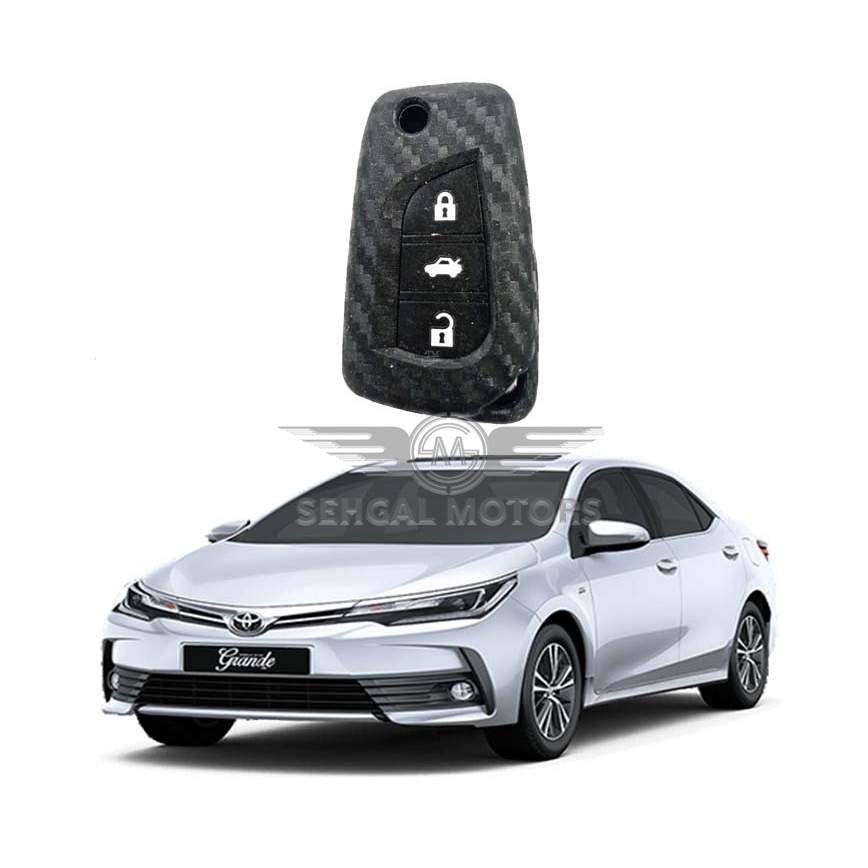 Toyota Grande Silicone Key Cover Carbon fiber Design Model 2017-2021