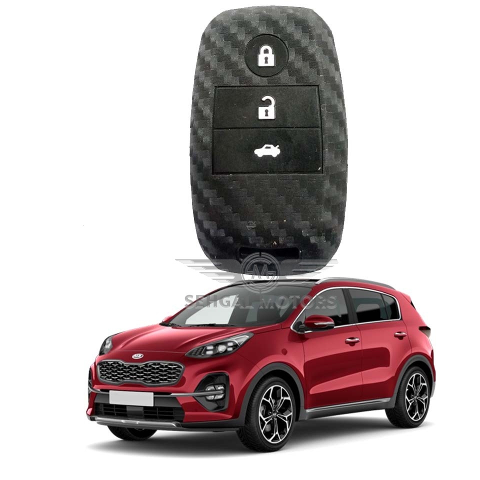 Kia Sportage Silicone Key Cover Carbonfiber Design Model 2019-2021