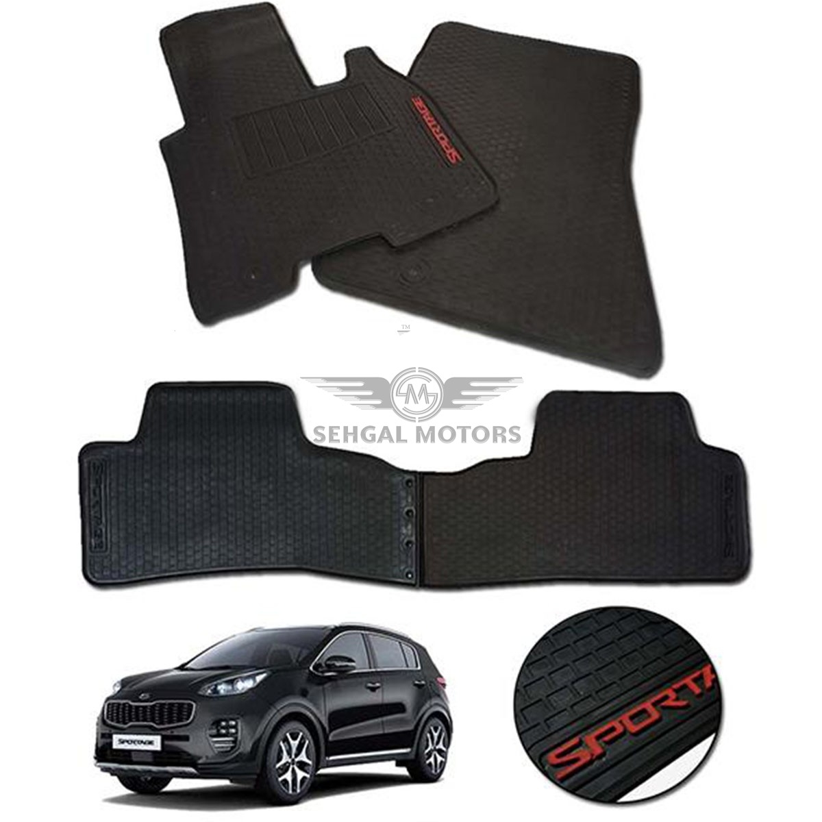 Suzuki Wagon R Floor Mats Black 3 pcs Model 2016-2021 Rubber