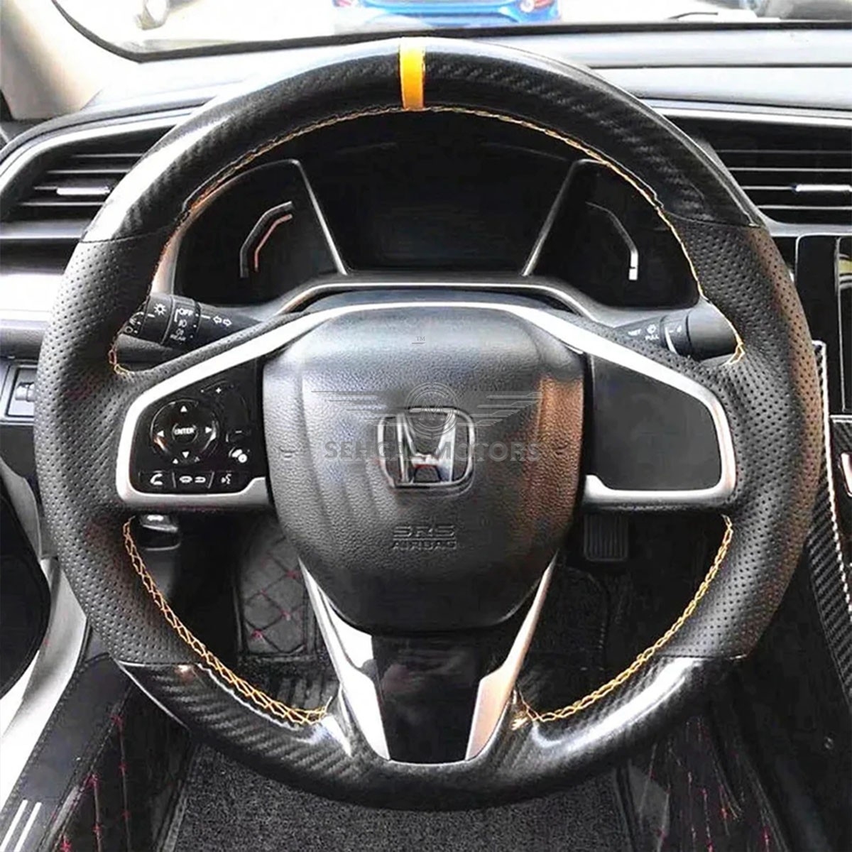 Honda civic Complete Steering Wheel Carbon Fiber Model 2016-2021