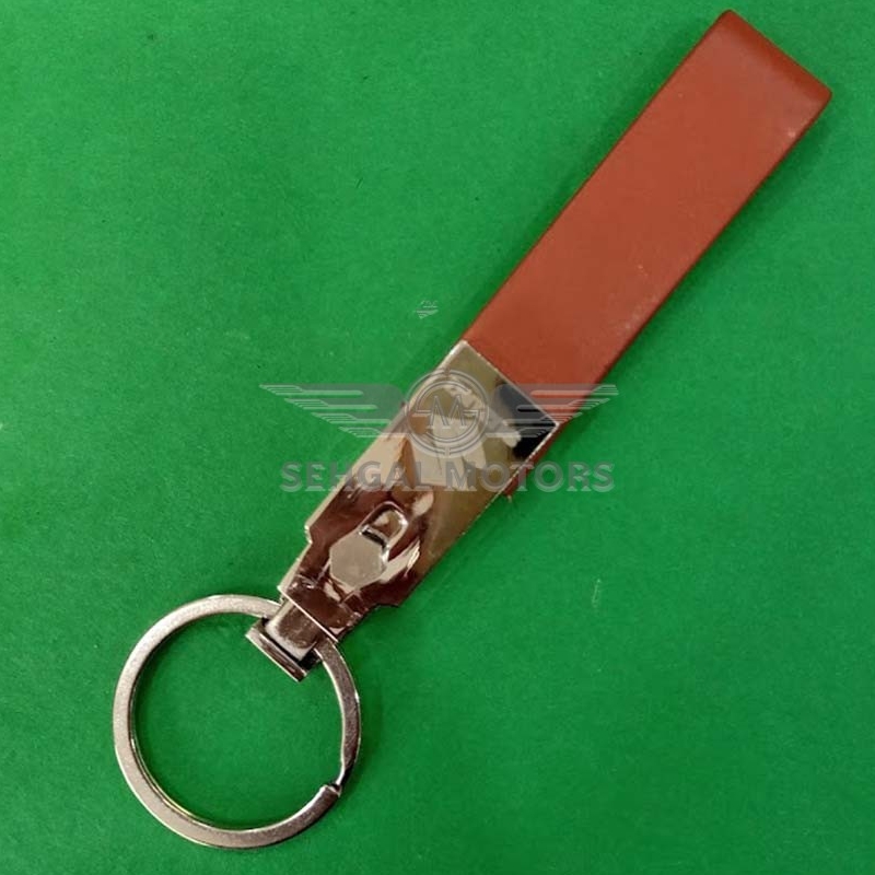 Suzuki Leather Strip Key Chain Large. Brown